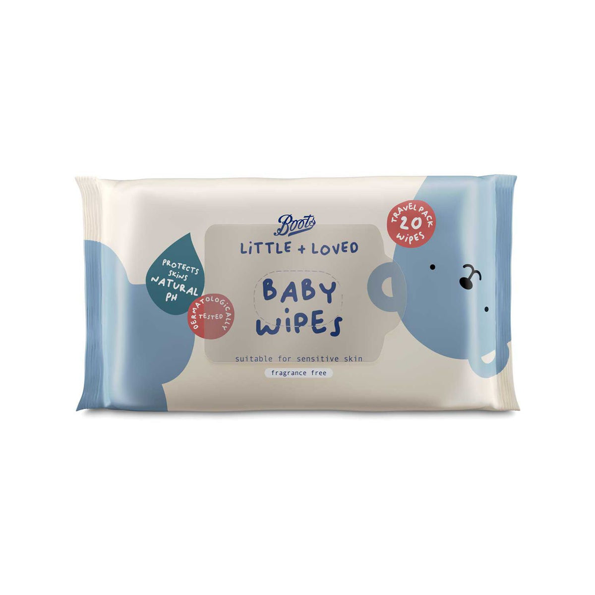 Boots fragrance free baby travel wipes 20 pack, UK version