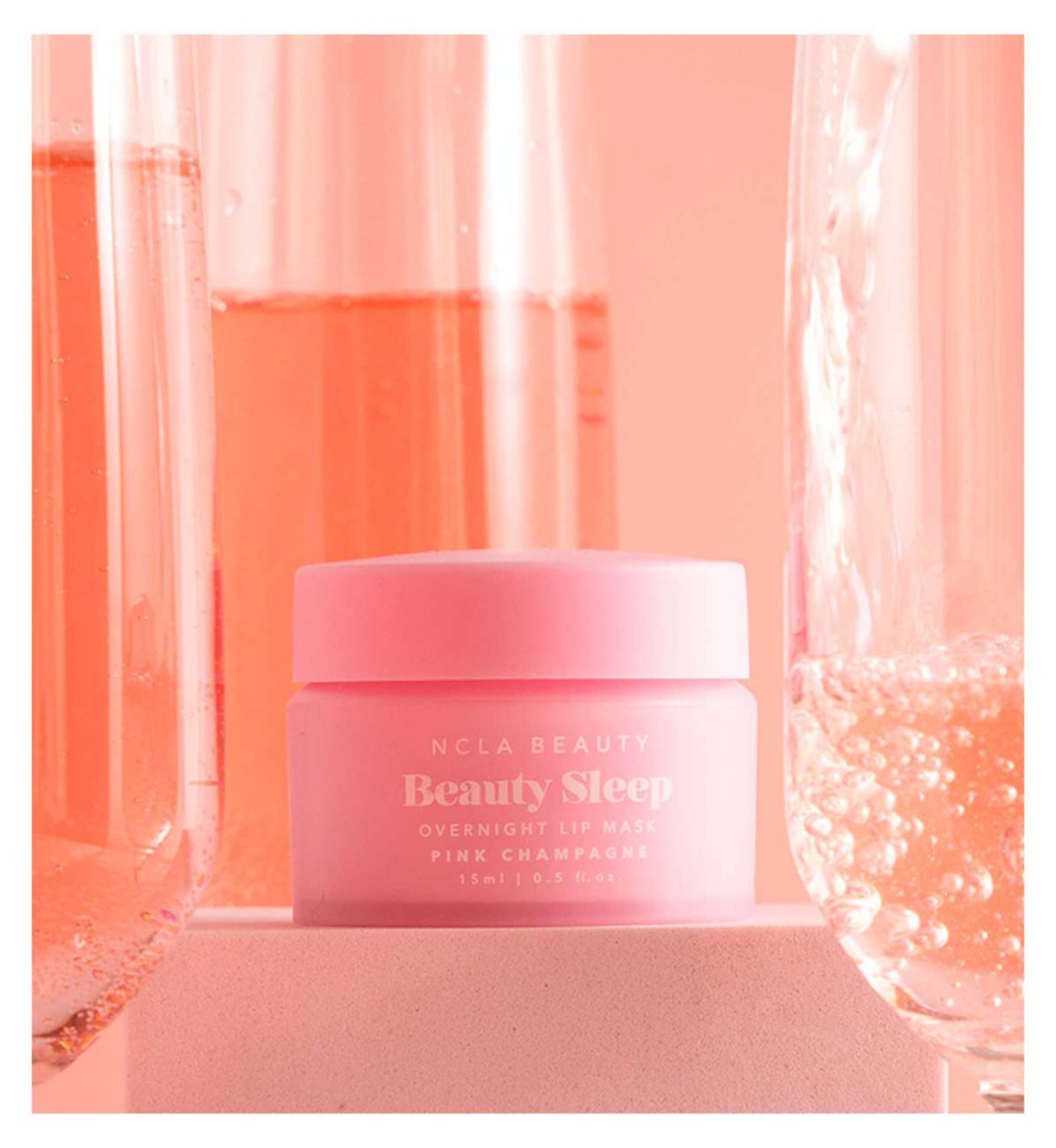 NCLA Beauty Sleep Pink Champagne lip mask set 15ml (British brand)