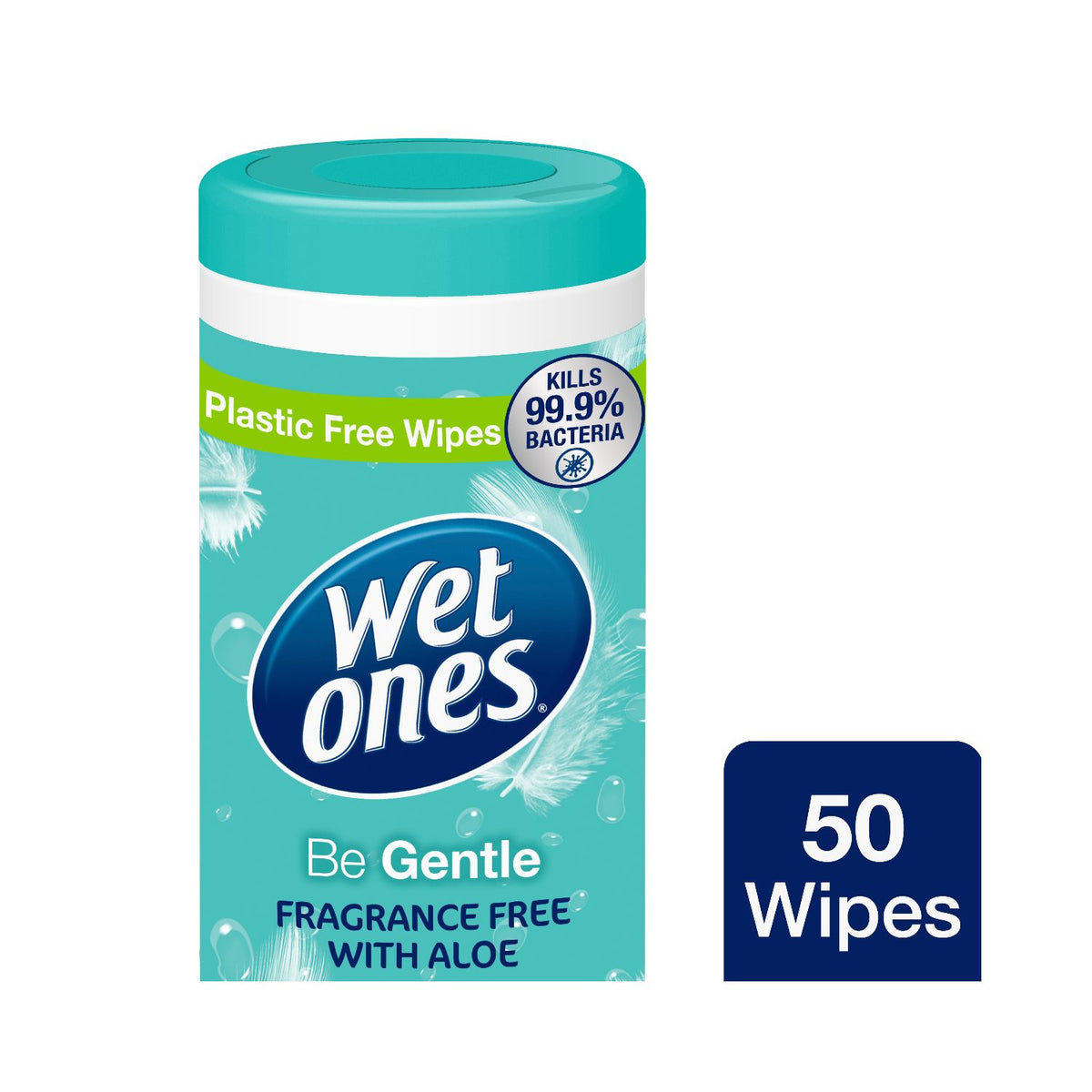 Wet Ones Be Gentle antibacterial hand wipes 50 count, UK version