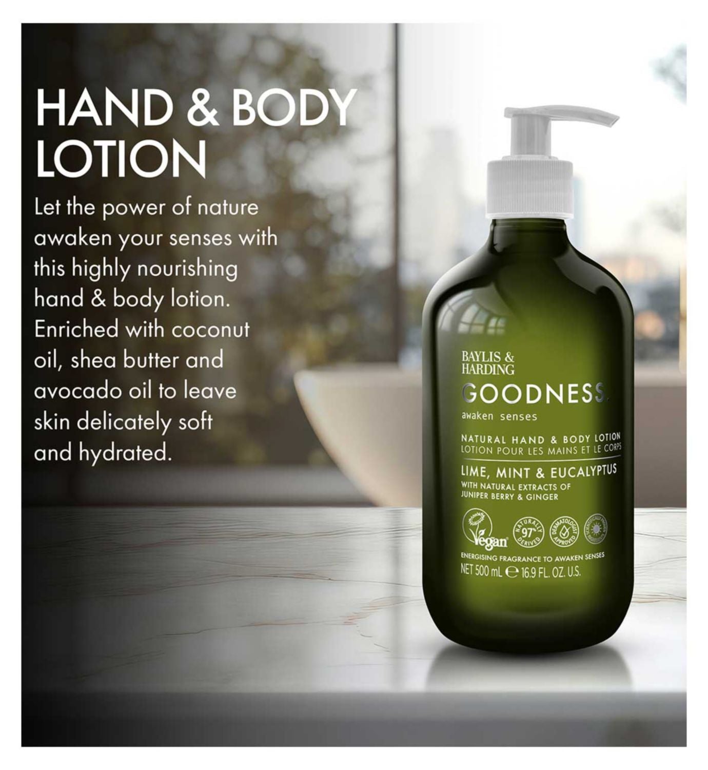 Baylis & Harding lotion Lime Mint Eucalyptus 500ml, imported from the UK