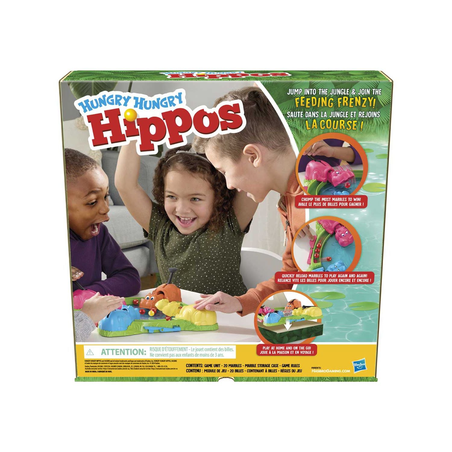 Hasbro Hungry Hungry Hippos game - British product