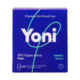Yoni organic cotton pads heavy with wings 10s - British product