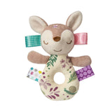 Taggies Flora Fawn rattle with satin loop tags (British brand)