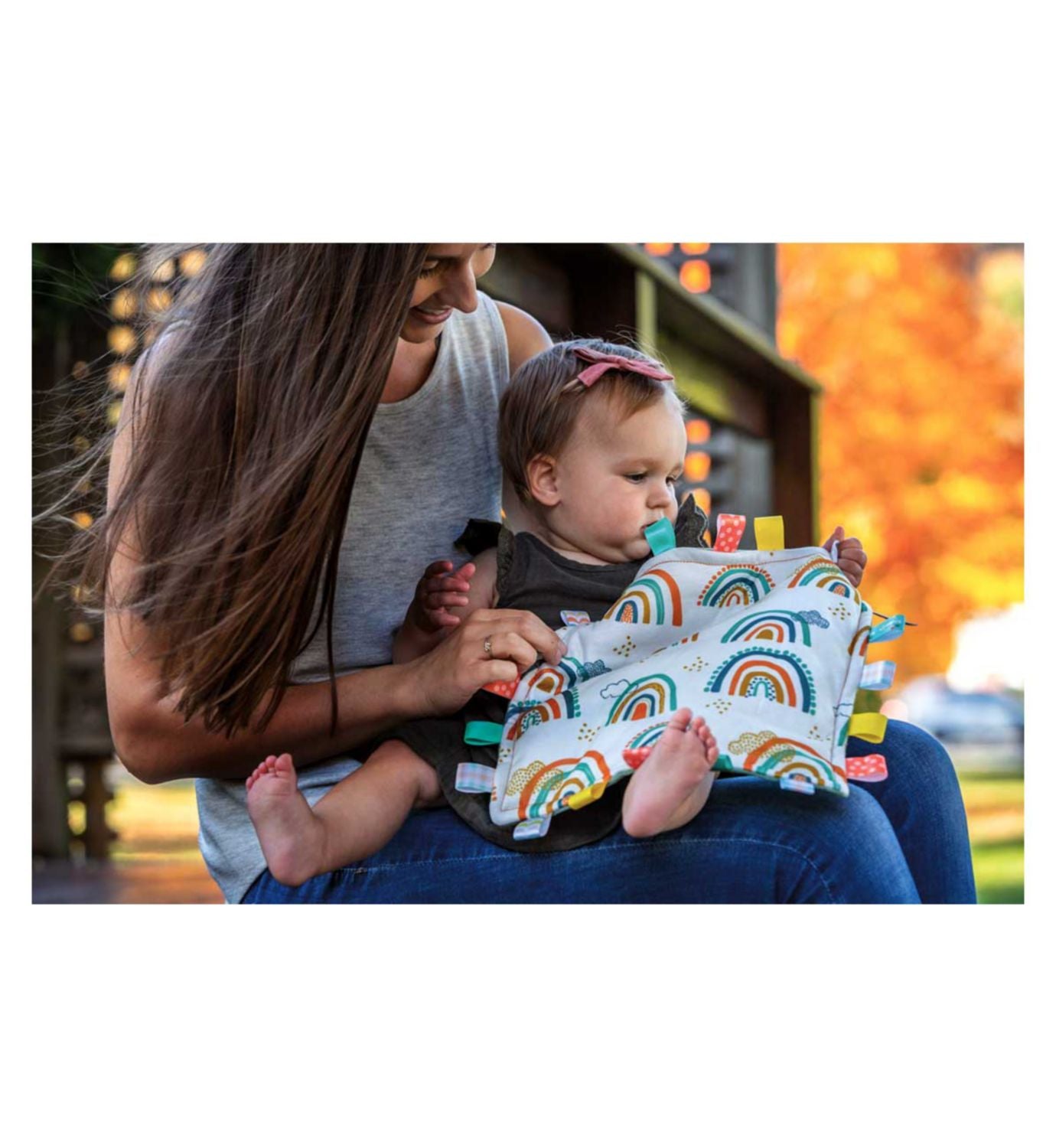 Mary Meyer Taggies Original Rainbow blanket 12x12 inches - British product