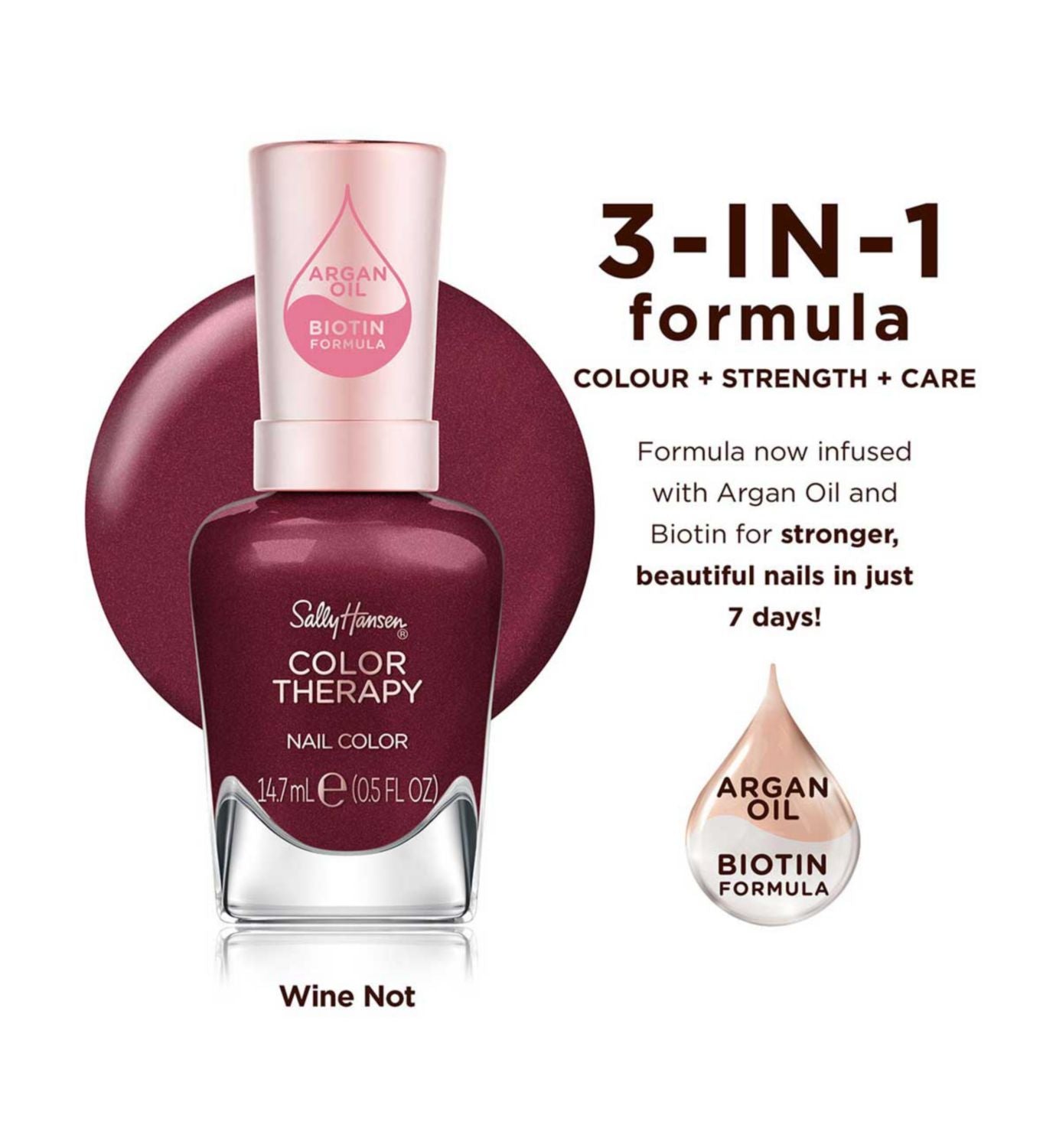 Sally Hansen Colour Therapy Nail Polish Wine Not 14.7ml (British brand)