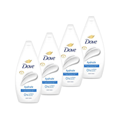 Boots Dove Essential Care Hydrate Body Wash 450ml x4 Bundle- Buy online at McGrocer