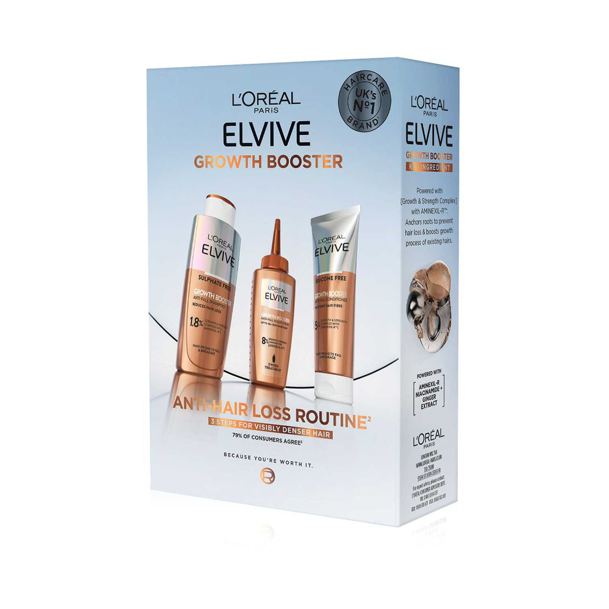 L'Oreal Paris Growth Booster Set haircare routine - British product
