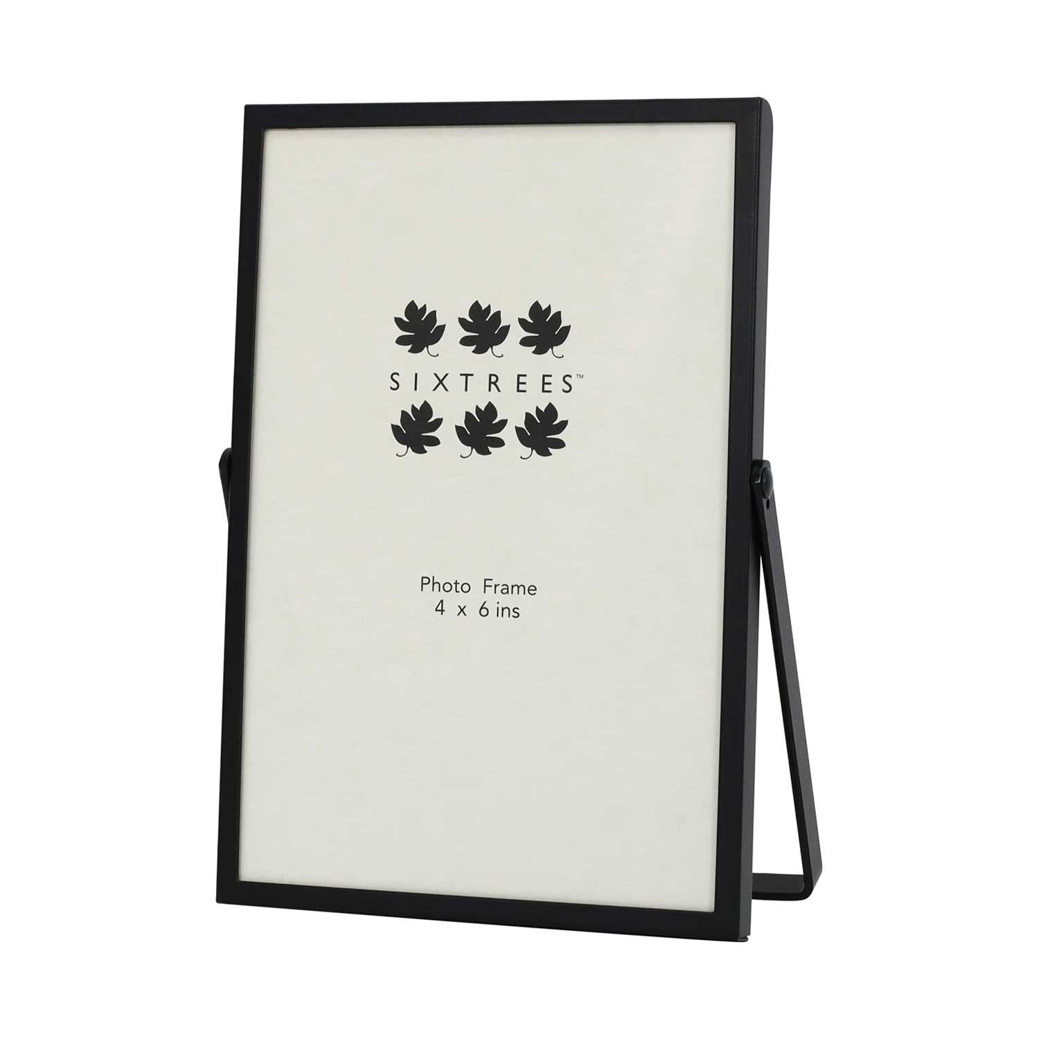Sixtrees Wiggins black hinged photo frame 4x6, imported from the UK