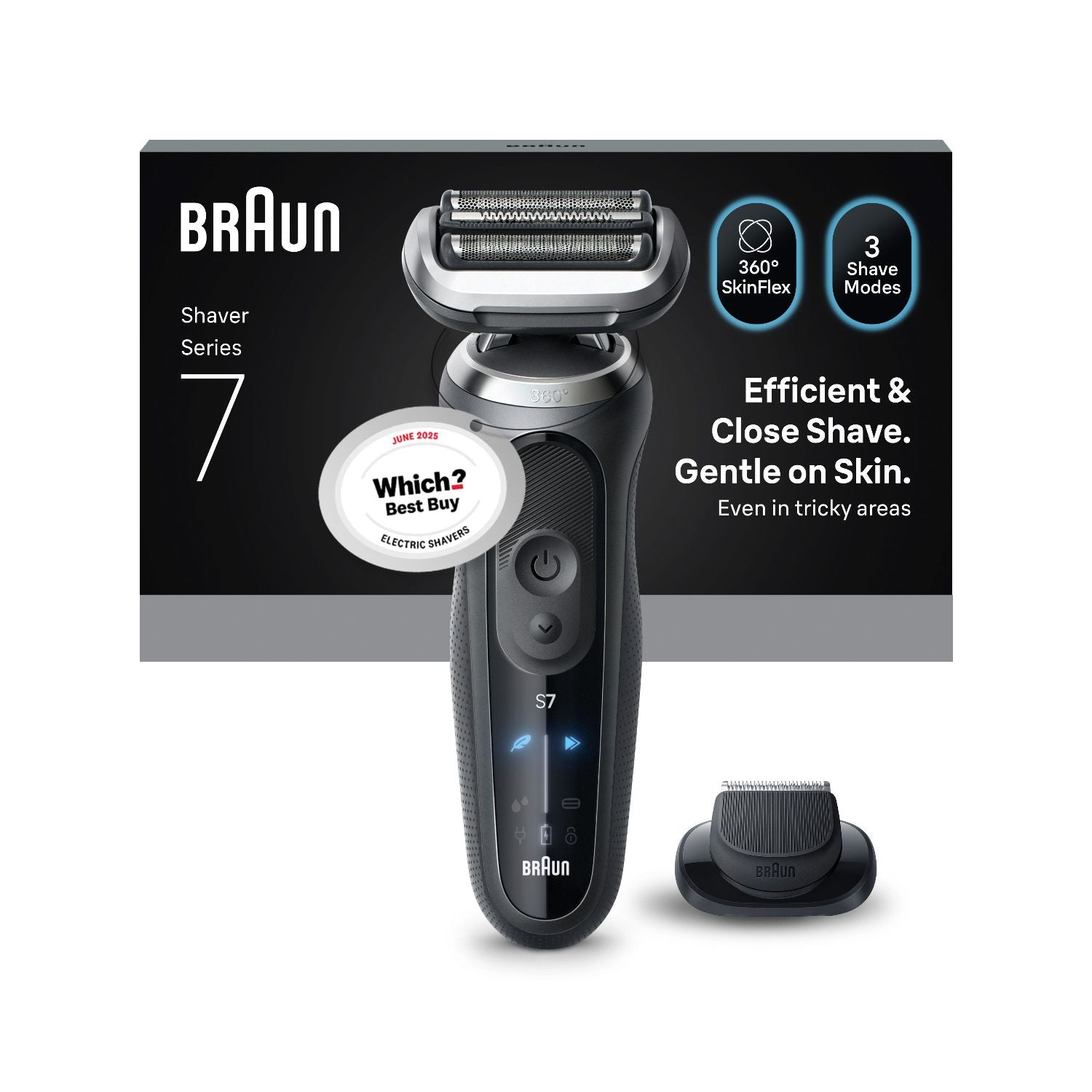 Braun Series 7 electric shaver grey, UK version