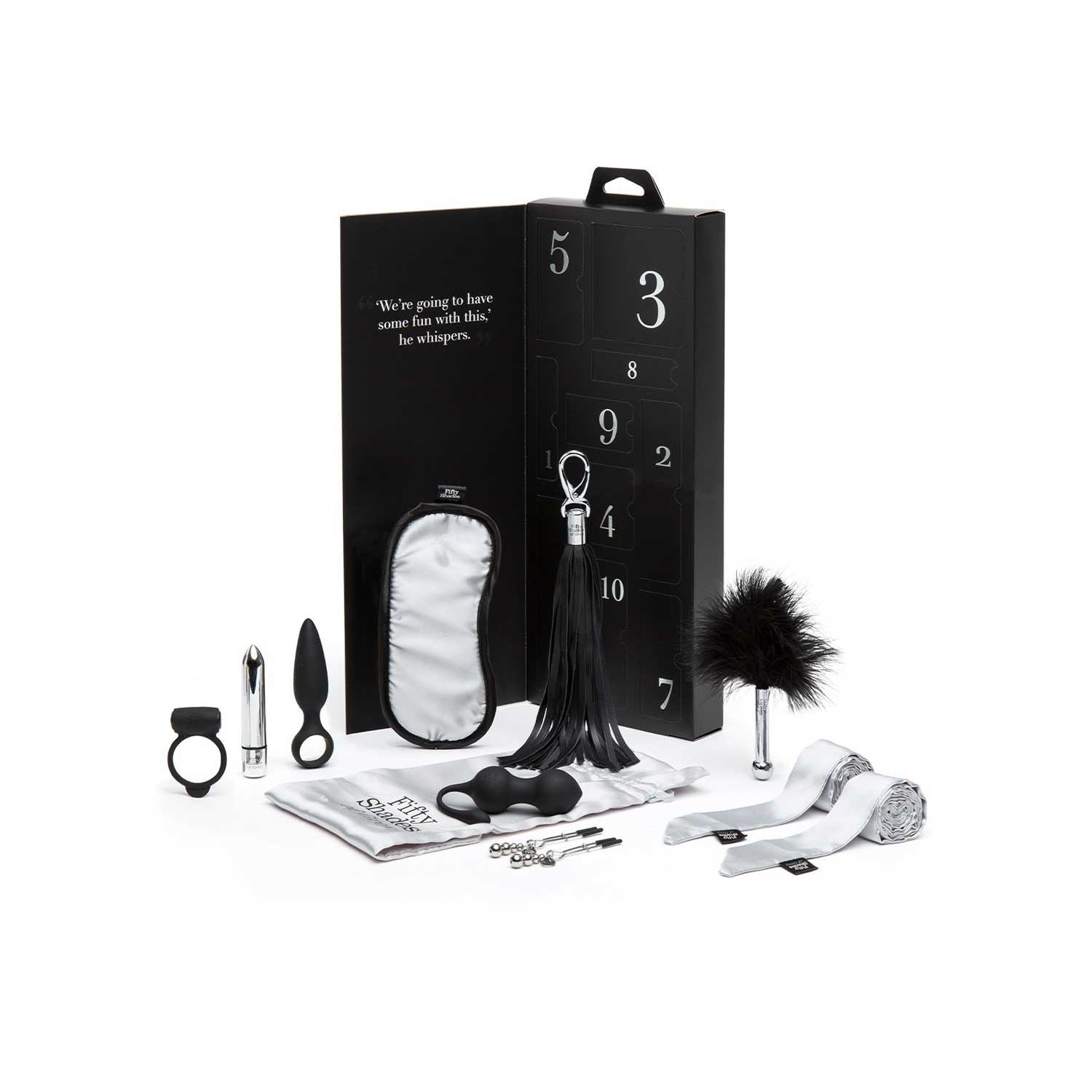 Fifty Shades pleasure set 10 day toy kit, imported from the UK