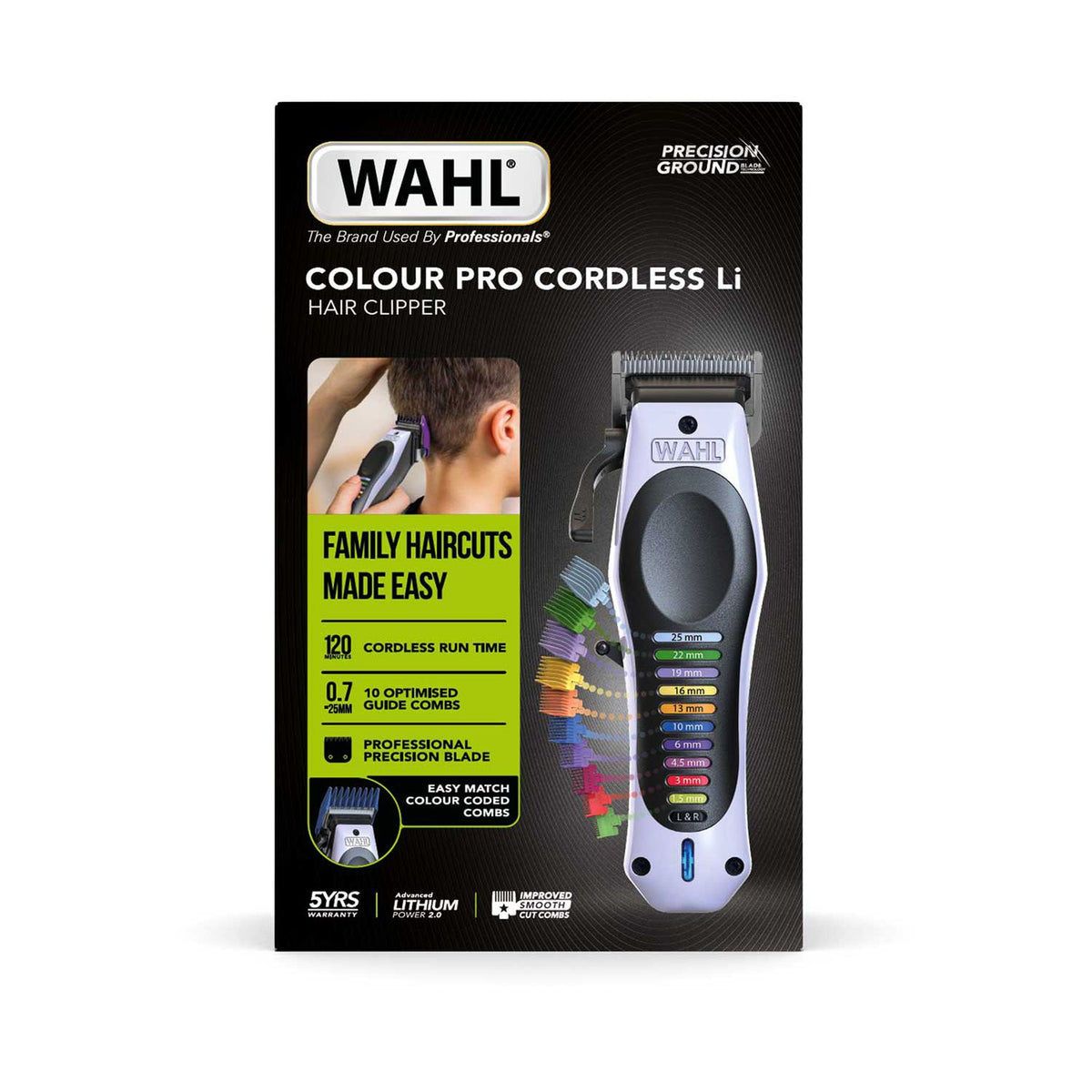 Wahl Colour Pro Cordless hair clipper kit, imported from the UK