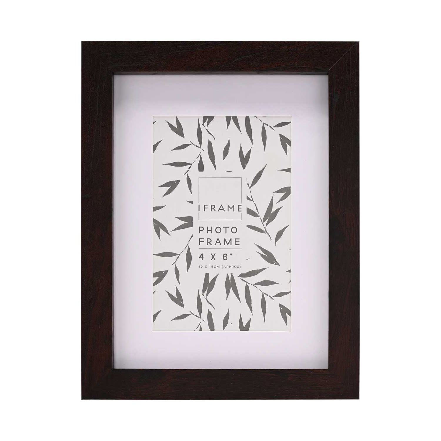 iFrame dark wood finish photo frame 4x6 inches (British brand)