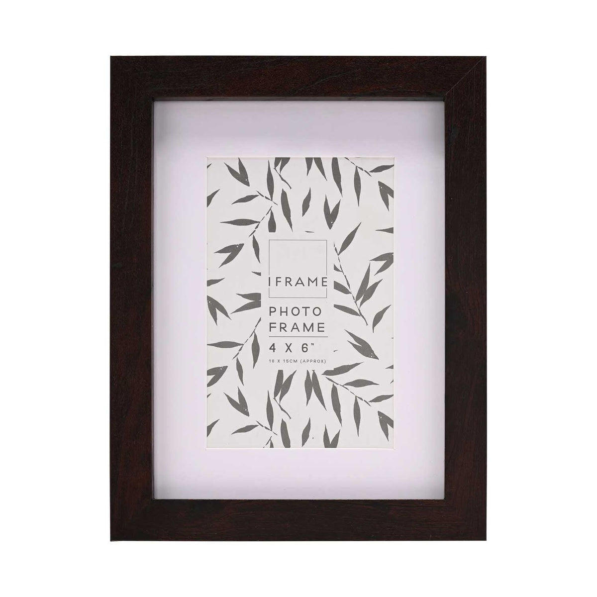 iFrame dark wood finish photo frame 4x6 inches (British brand)