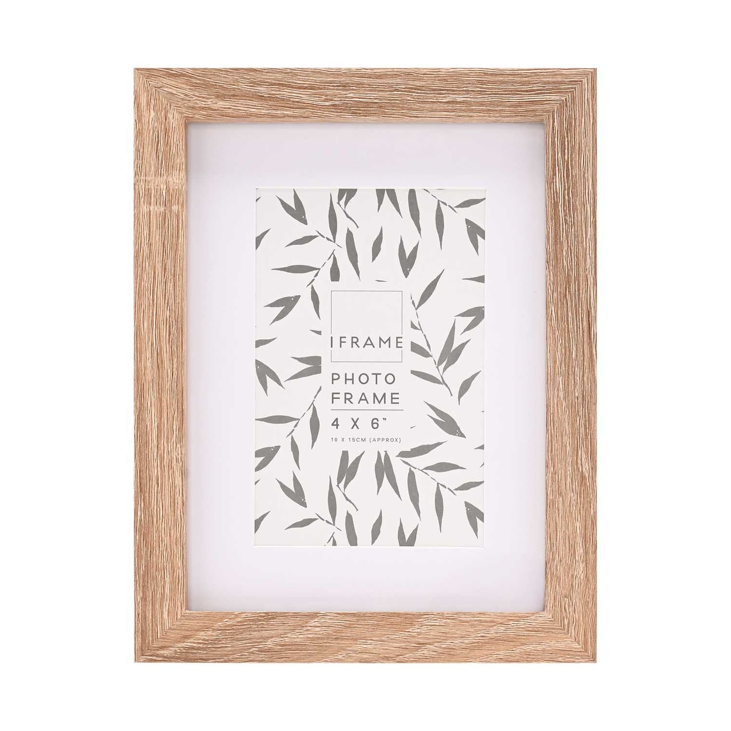 iFrame light wood photo frame with mount 4x6 inches, UK version