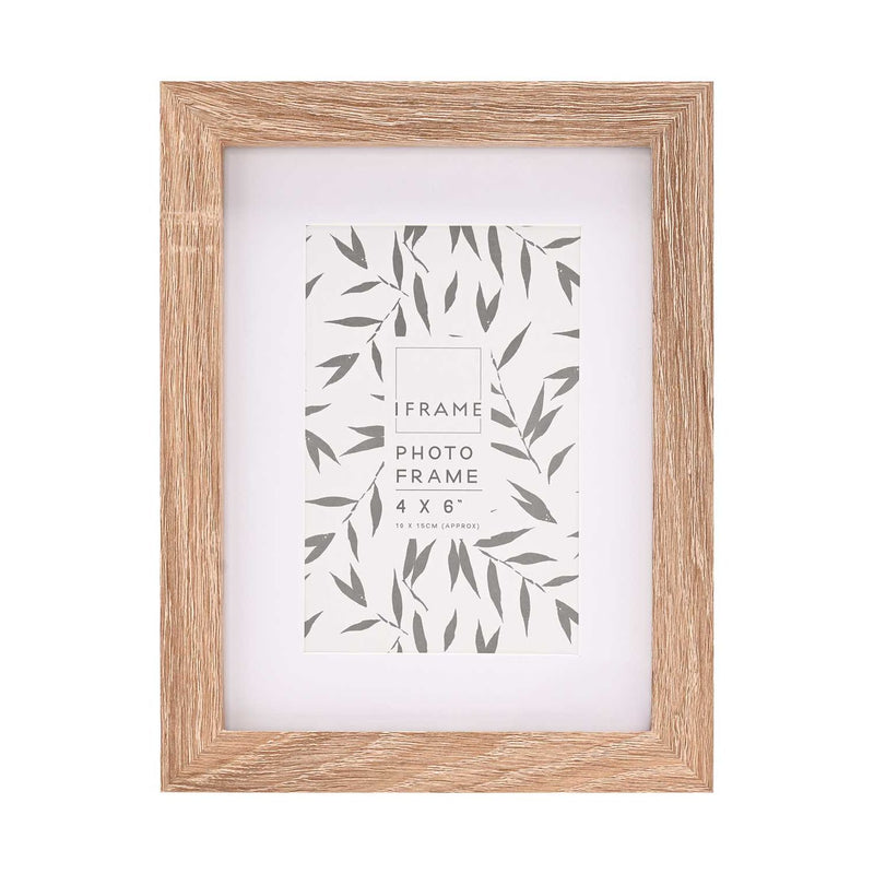 iFrame light wood photo frame with mount 4x6 inches, UK version