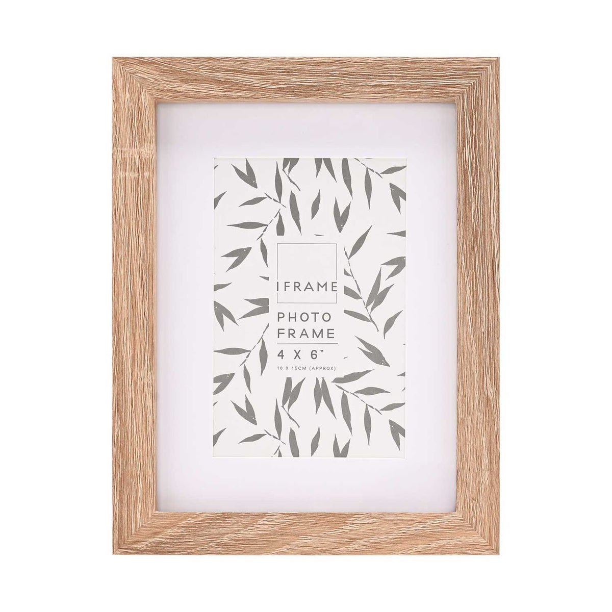 iFrame light wood photo frame with mount 4x6 inches, UK version