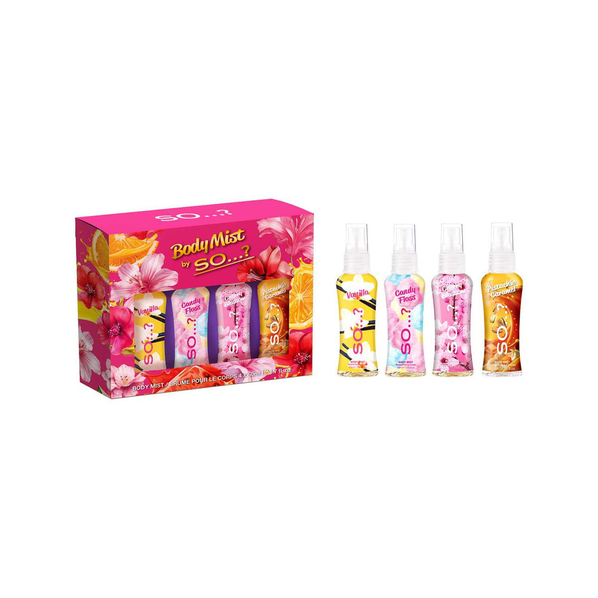 SO...? body mist set 4x50ml - British product