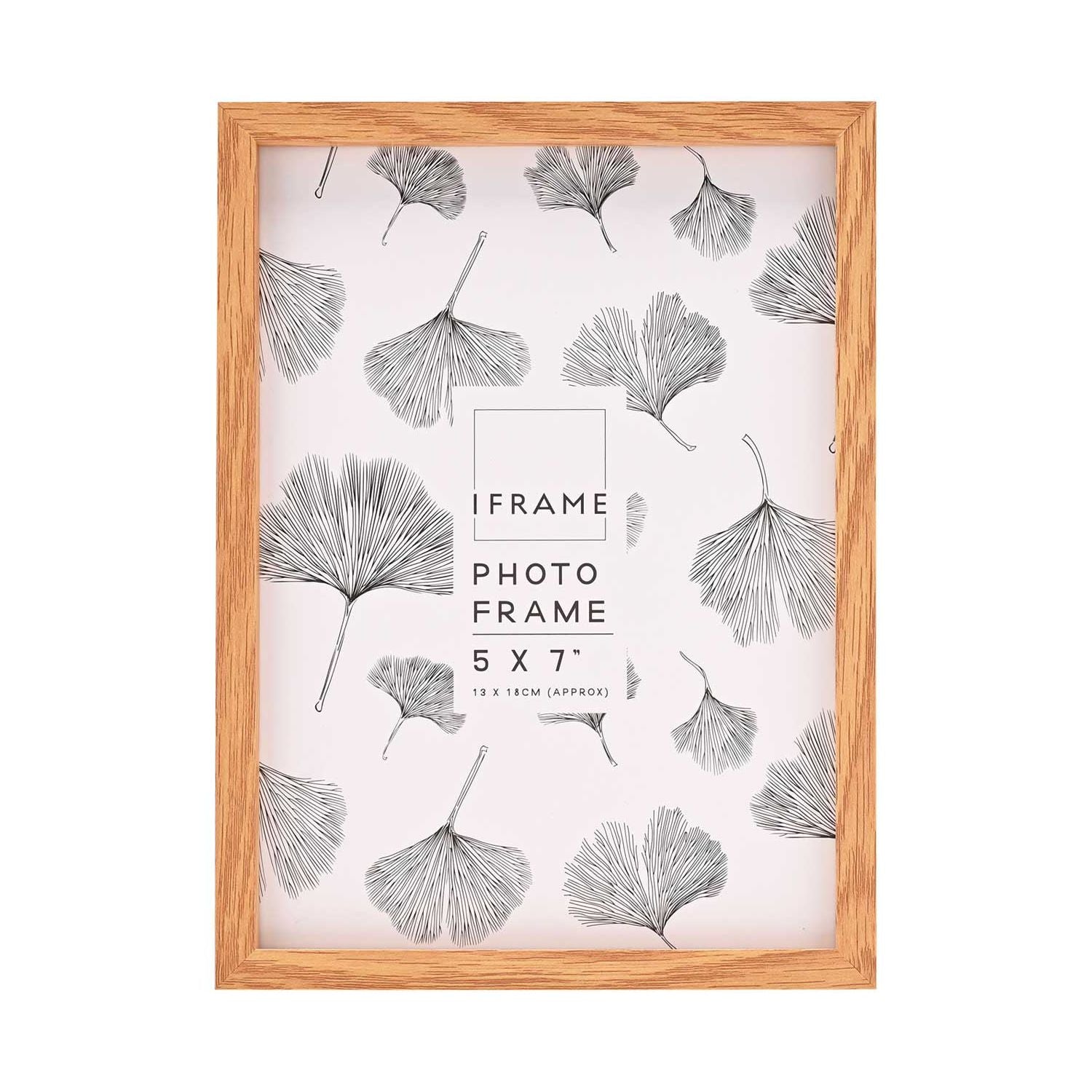 iFrame light wood thin edge 5x7 inch photo frame, UK version