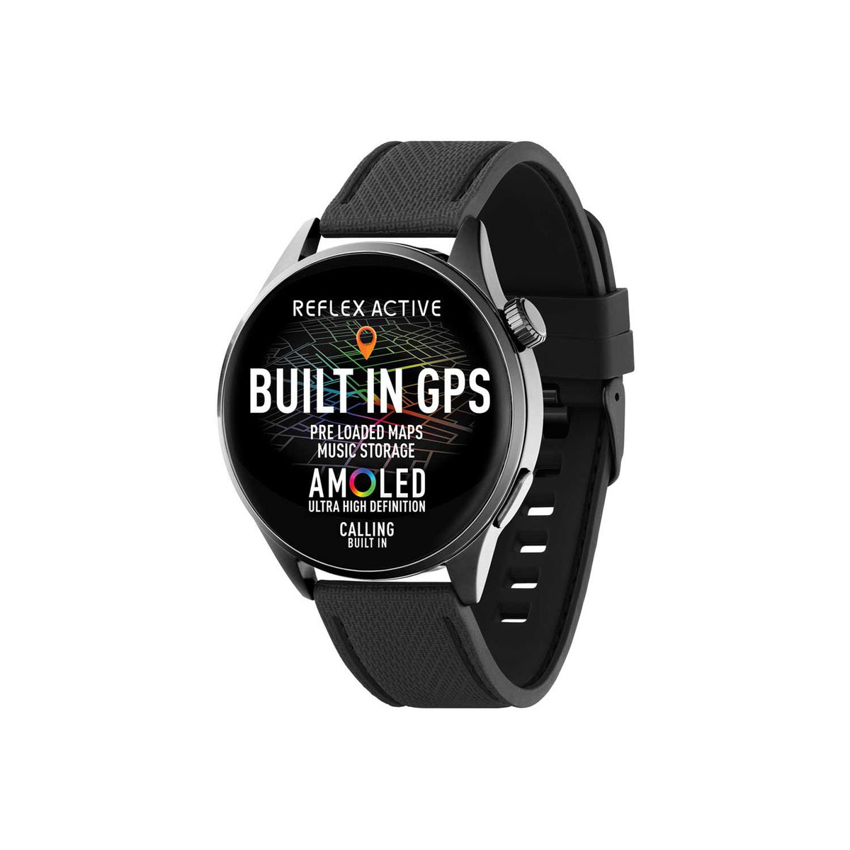 Reflex Active Series 45 Black GPS smartwatch (British brand)