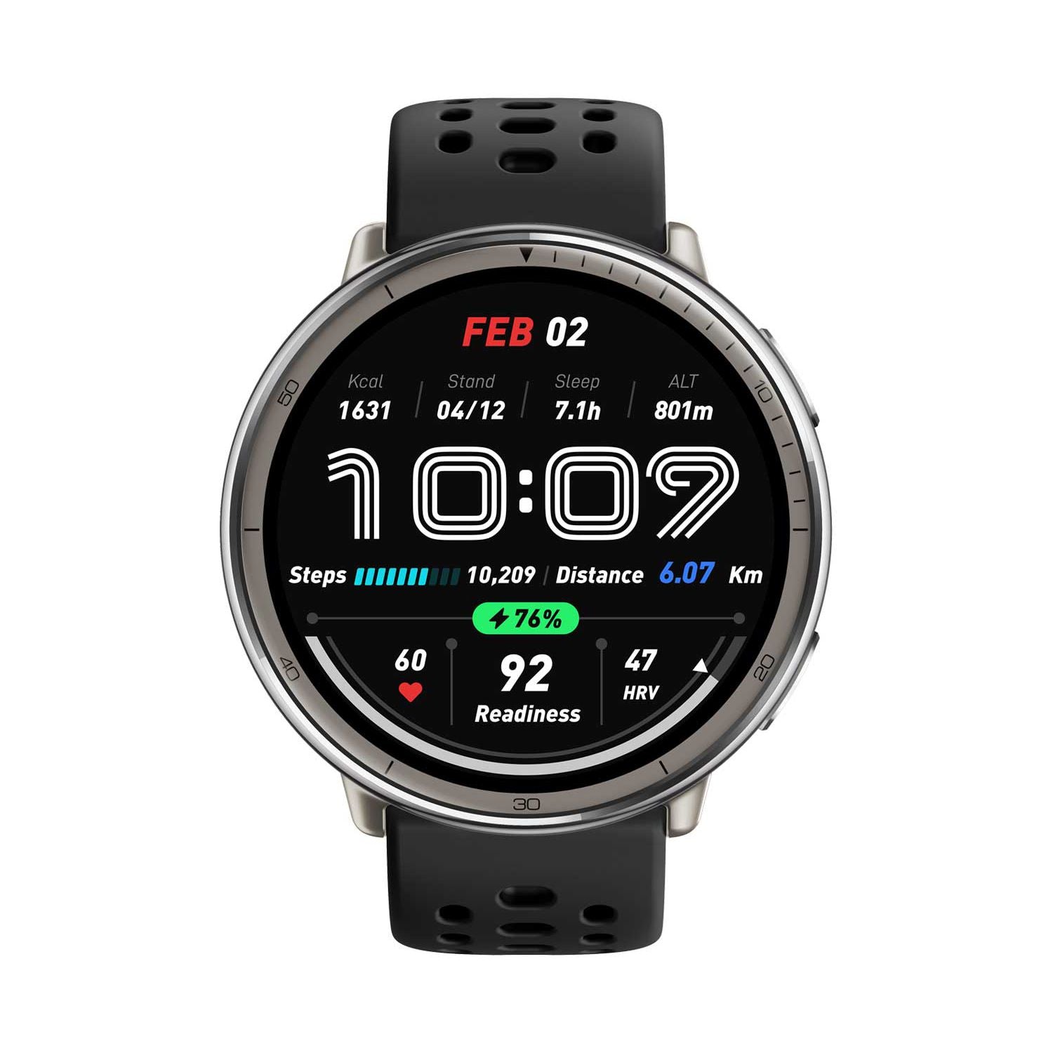Amazfit Active 2 smartwatch black sport silicone strap (British brand)