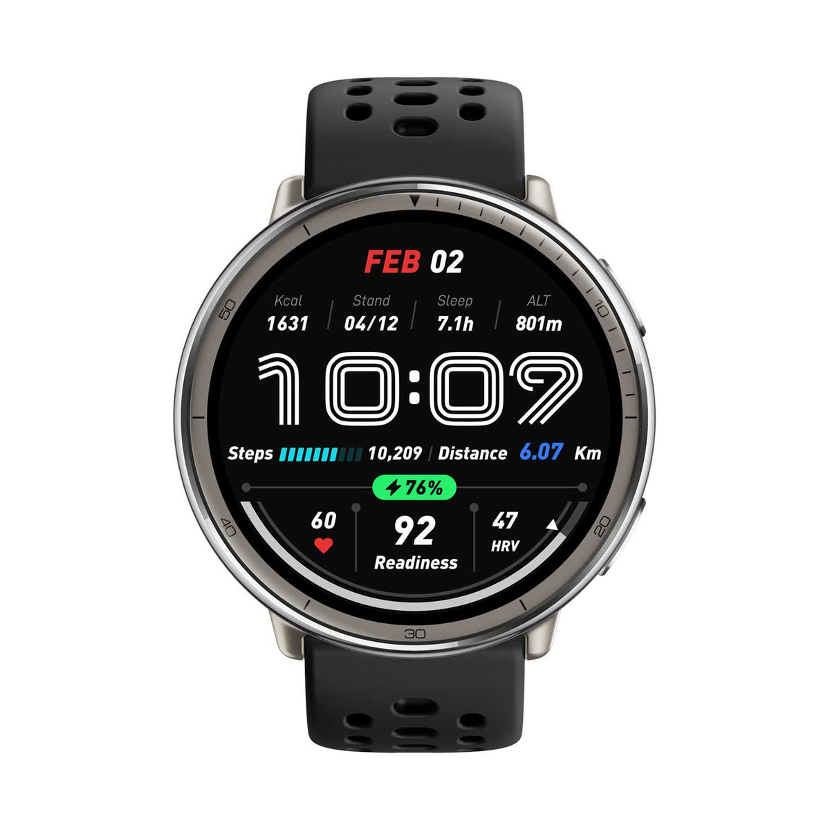 Amazfit Active 2 smartwatch black sport silicone strap (British brand)