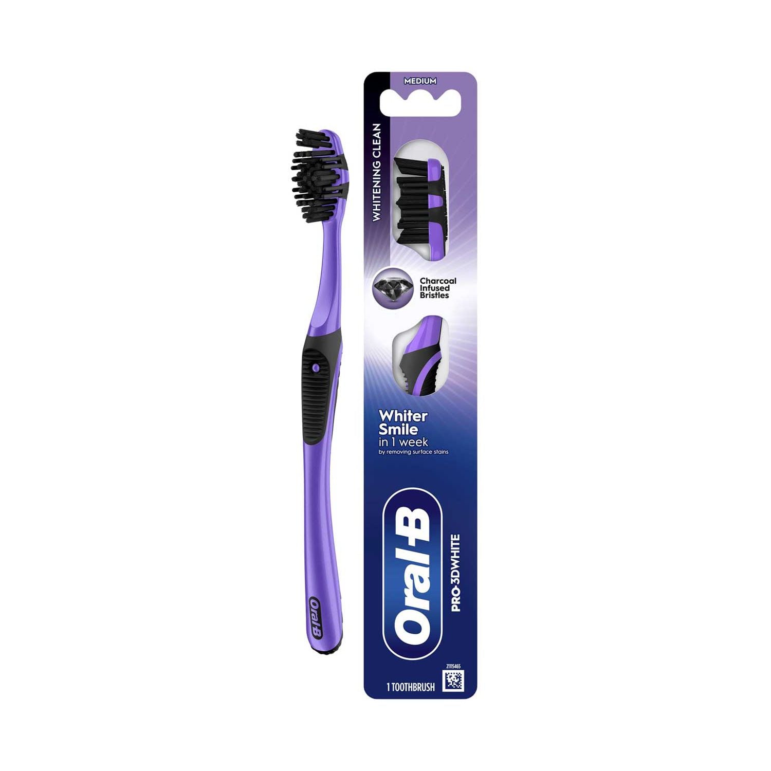 Oral-B Pro-3DWhite Charcoal manual toothbrush (British brand)