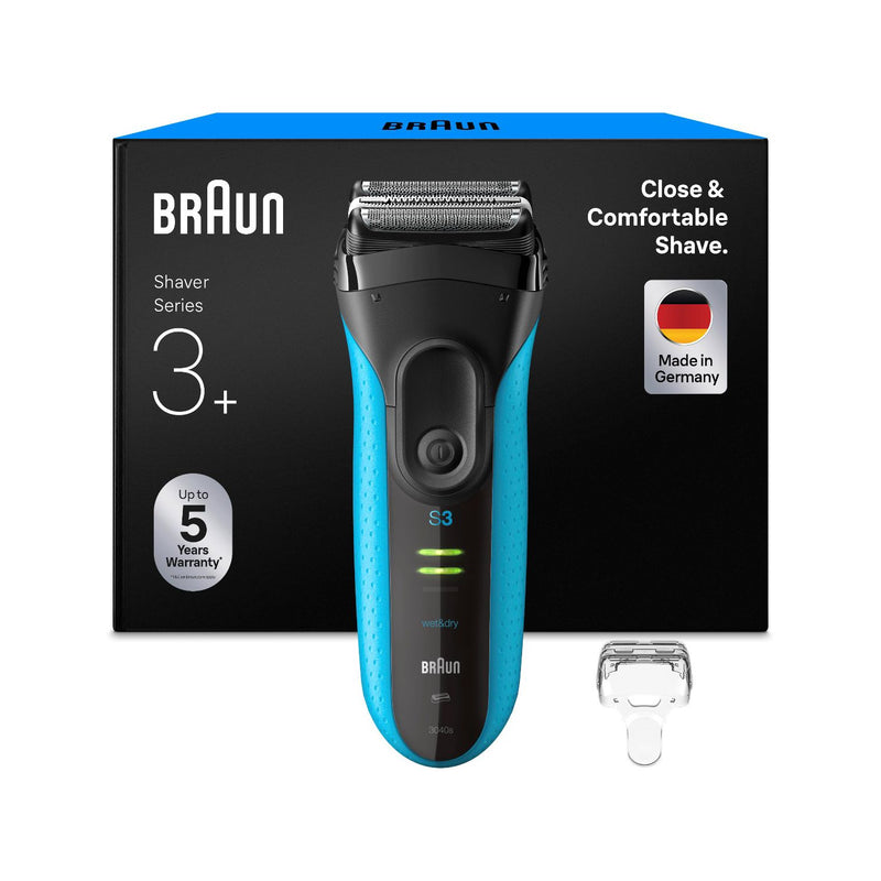 Braun Series 3+ electric shaver blue, UK version