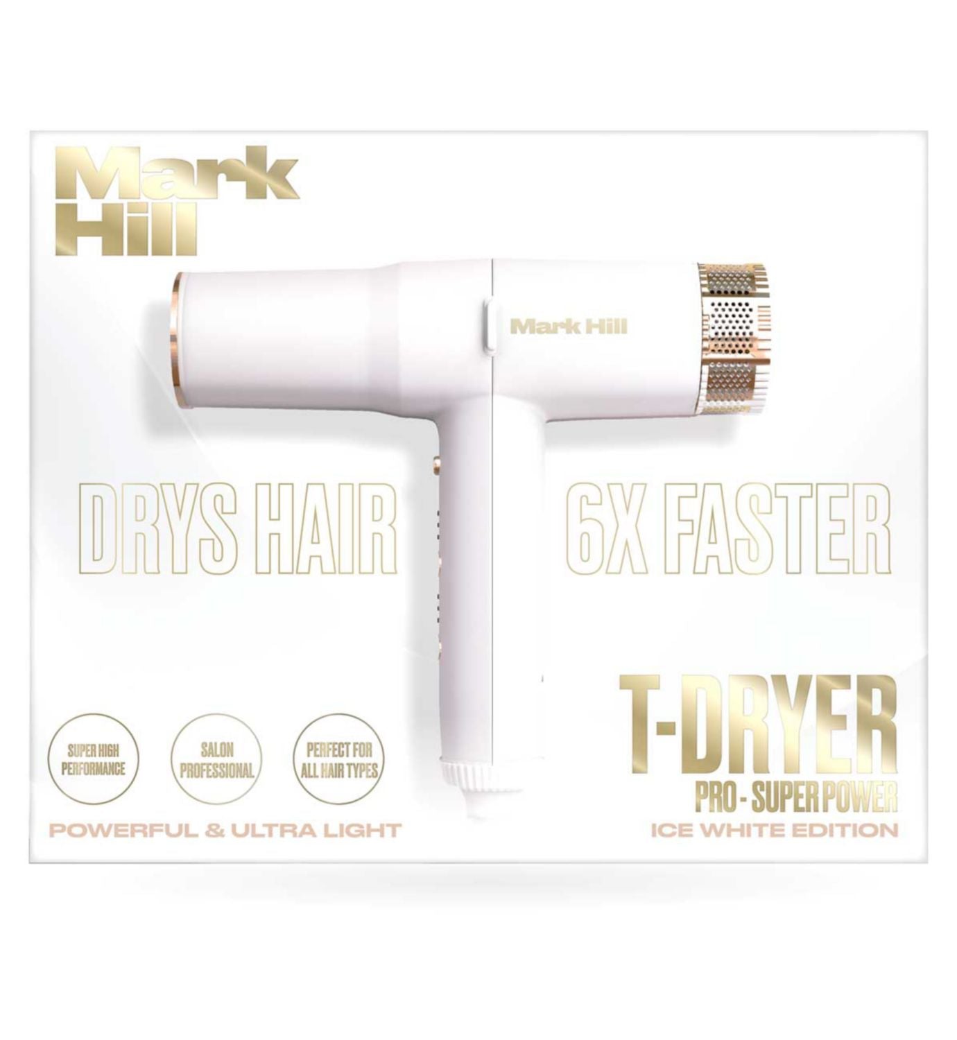 Mark Hill Ice White Edition T-Dryer hair dryer, imported from the UK