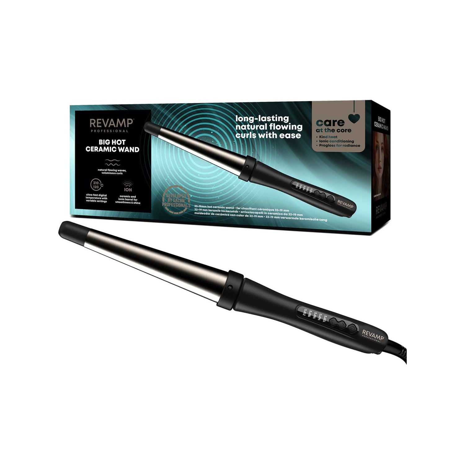 Revamp big curling wand 32-19mm ceramic barrel, UK version
