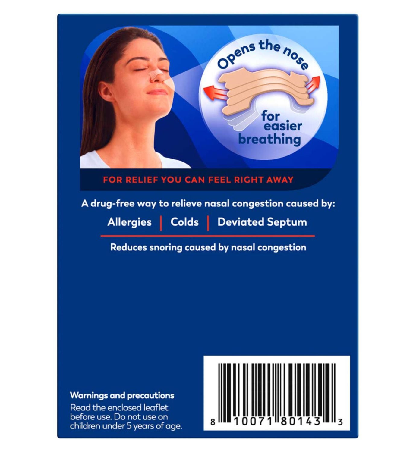 Breathe Right extra strength beige nasal strips 26 strips - British product