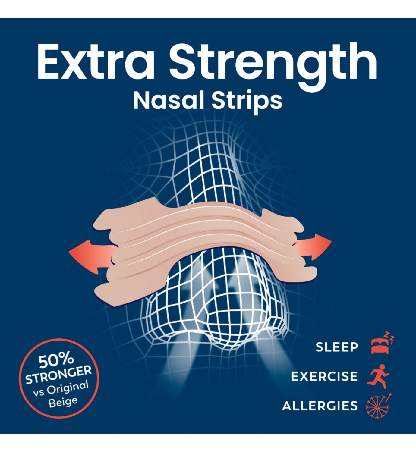 Breathe Right extra strength nasal strips 8 pack, UK version
