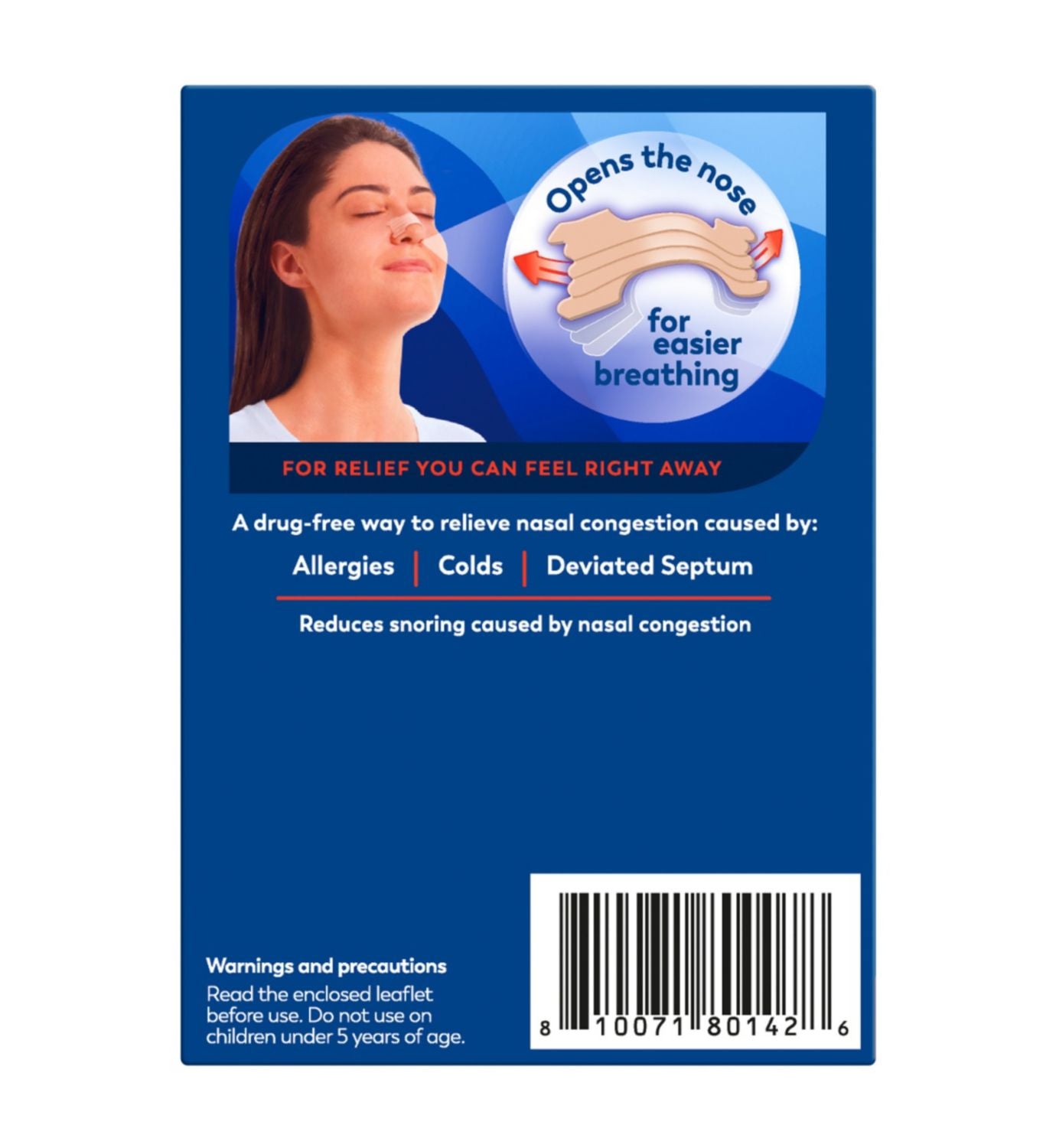 Breathe Right extra strength nasal strips 8 pack, UK version
