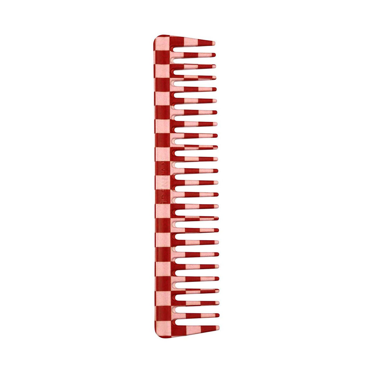 Denman pink and red checked deluxe detangle comb, UK version