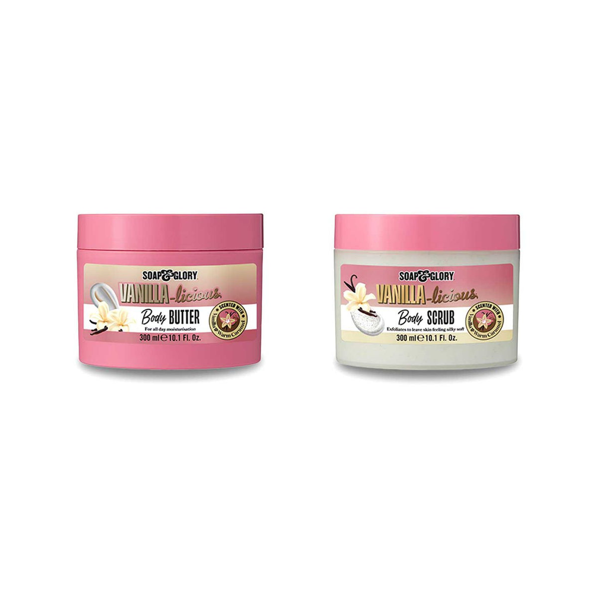 Soap & Glory Vanilla-licious body butter and scrub duo (British brand)