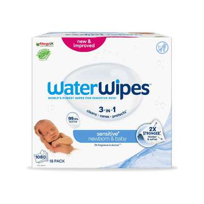 Boots WaterWipes Sensitive Baby & Newborn Wipes 18 Pack (1080 Wipes)- Buy online at McGrocer