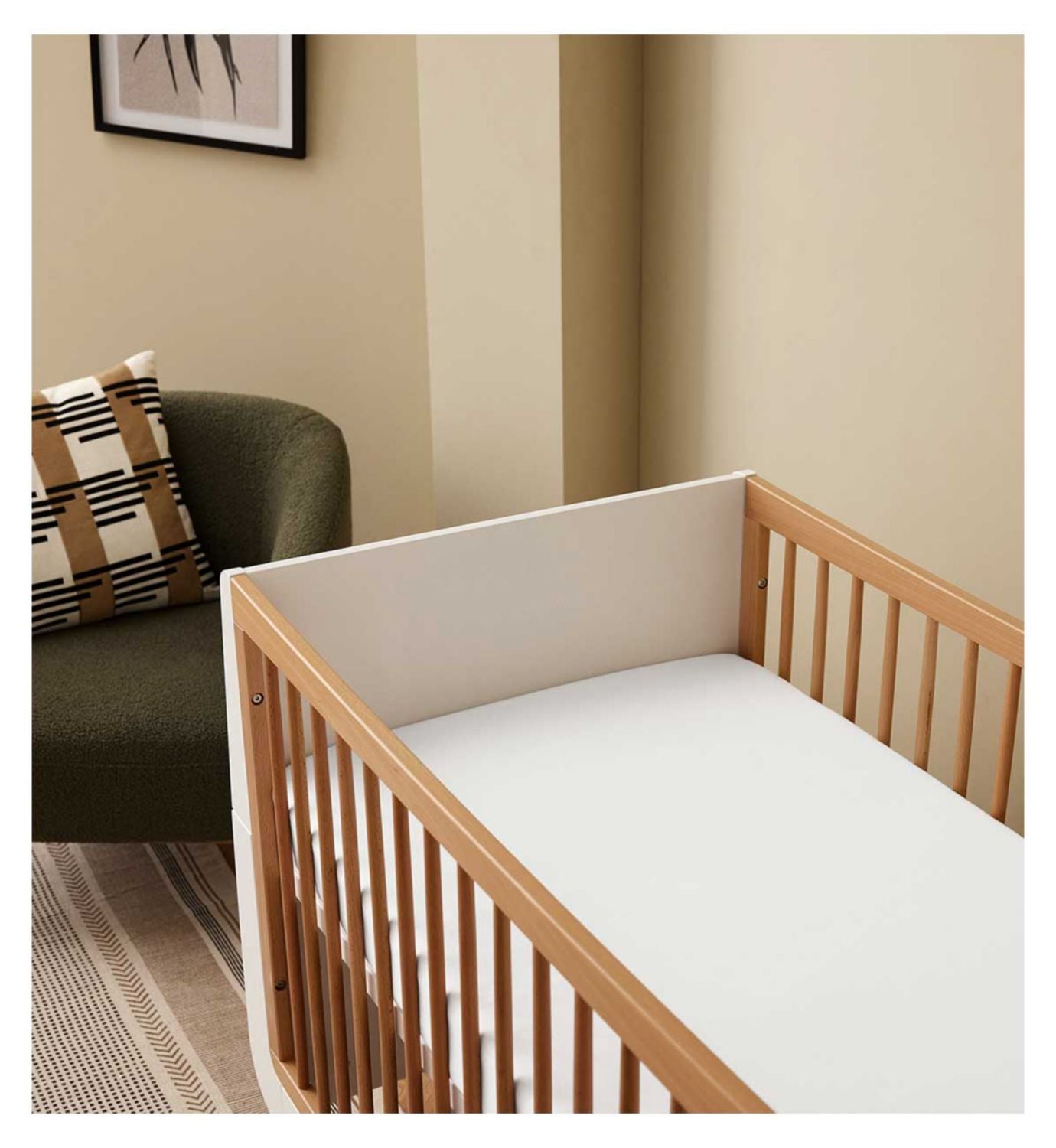 Snuz white twin pack cotbed sheets, UK version