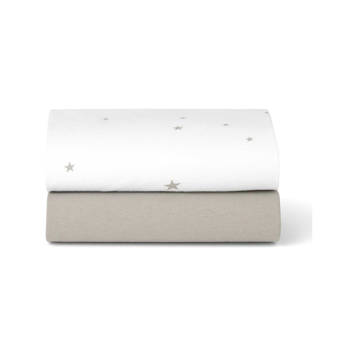 Snüz white star crib sheets two pack, 100% cotton - British product