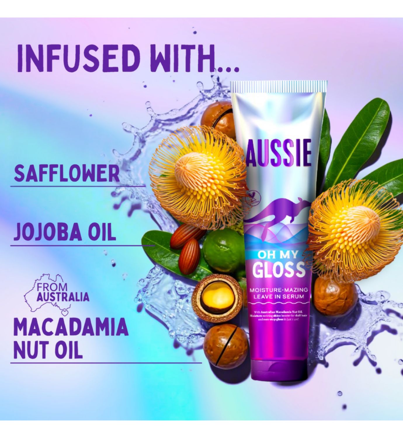 Aussie Oh My Gloss Hair Bundle Shampoo Conditioner Mask Serum - British product