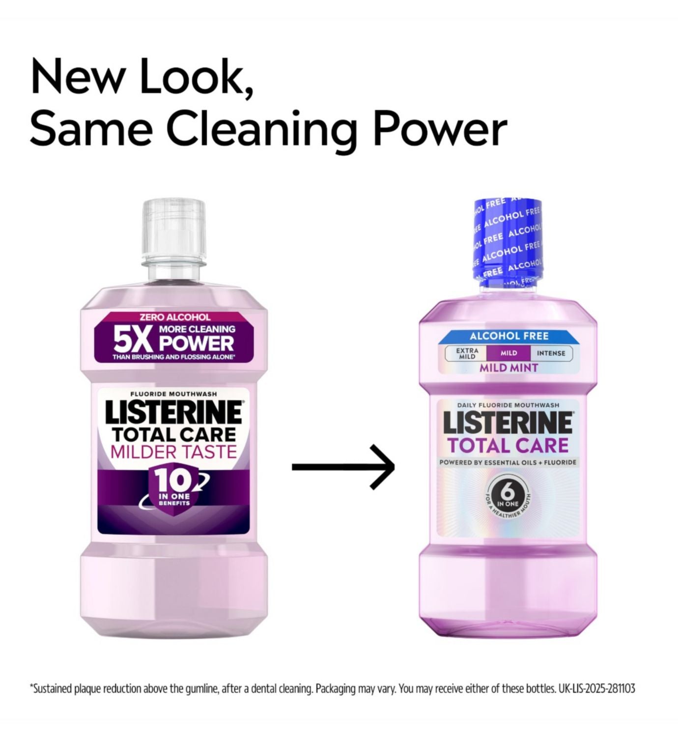 LISTERINE Total Care Milder Taste Zero Alcohol mouthwash 80ml (British brand)
