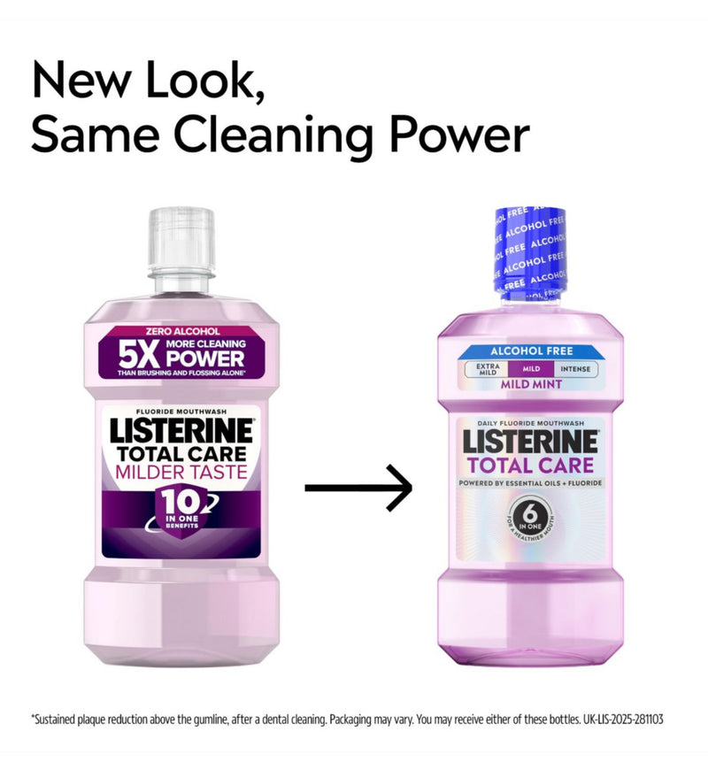 LISTERINE Total Care Milder Taste Zero Alcohol mouthwash 80ml (British brand)
