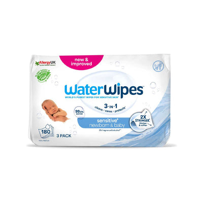 Boots WaterWipes Original Baby Wipes Sensitive Newborn & Baby 3 Pack (180 Wipes)- Buy online at McGrocer