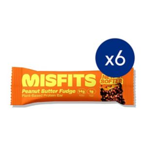 Misfits Protein Bar Peanut Butter Fudge 50g 6 Pack, imported from the UK