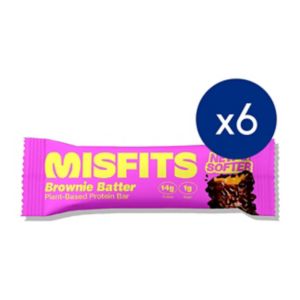 Misfits Plant Based Brownie Batter Protein Bar 50g, imported from the UK