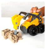 Spinmaster Kinetic Sand Dig N Demolish playset with truck and brown sand, imported from the UK