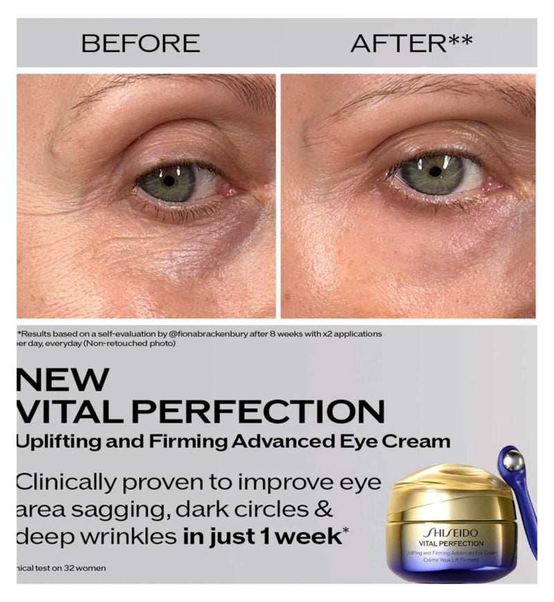 Shiseido Vital Perfection uplifting and firming eye cream 15ml, imported from the UK