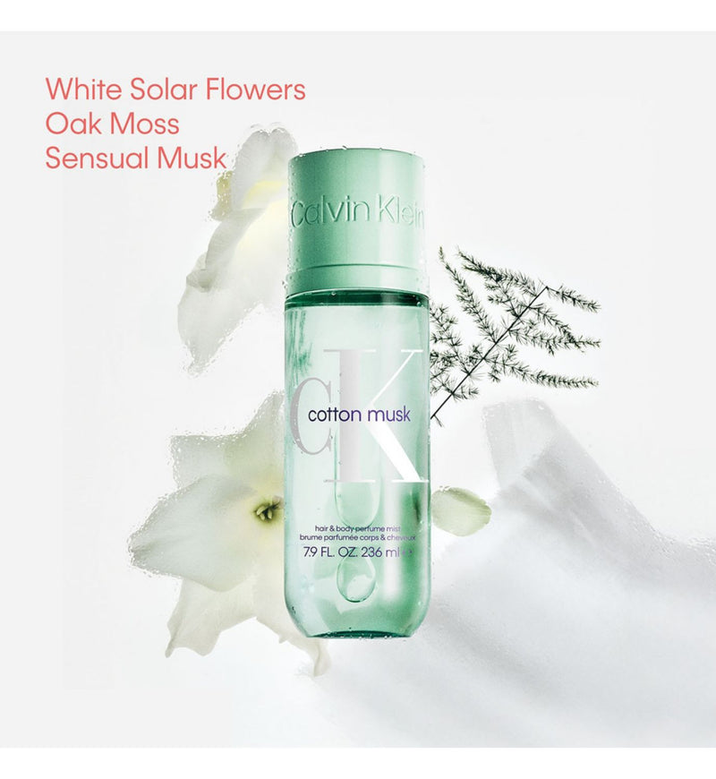 Calvin Klein Cotton Musk hair and body mist 236ml, imported from the UK