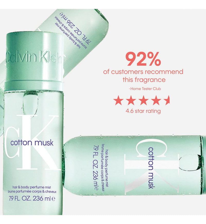 Calvin Klein Cotton Musk hair and body mist 236ml, imported from the UK