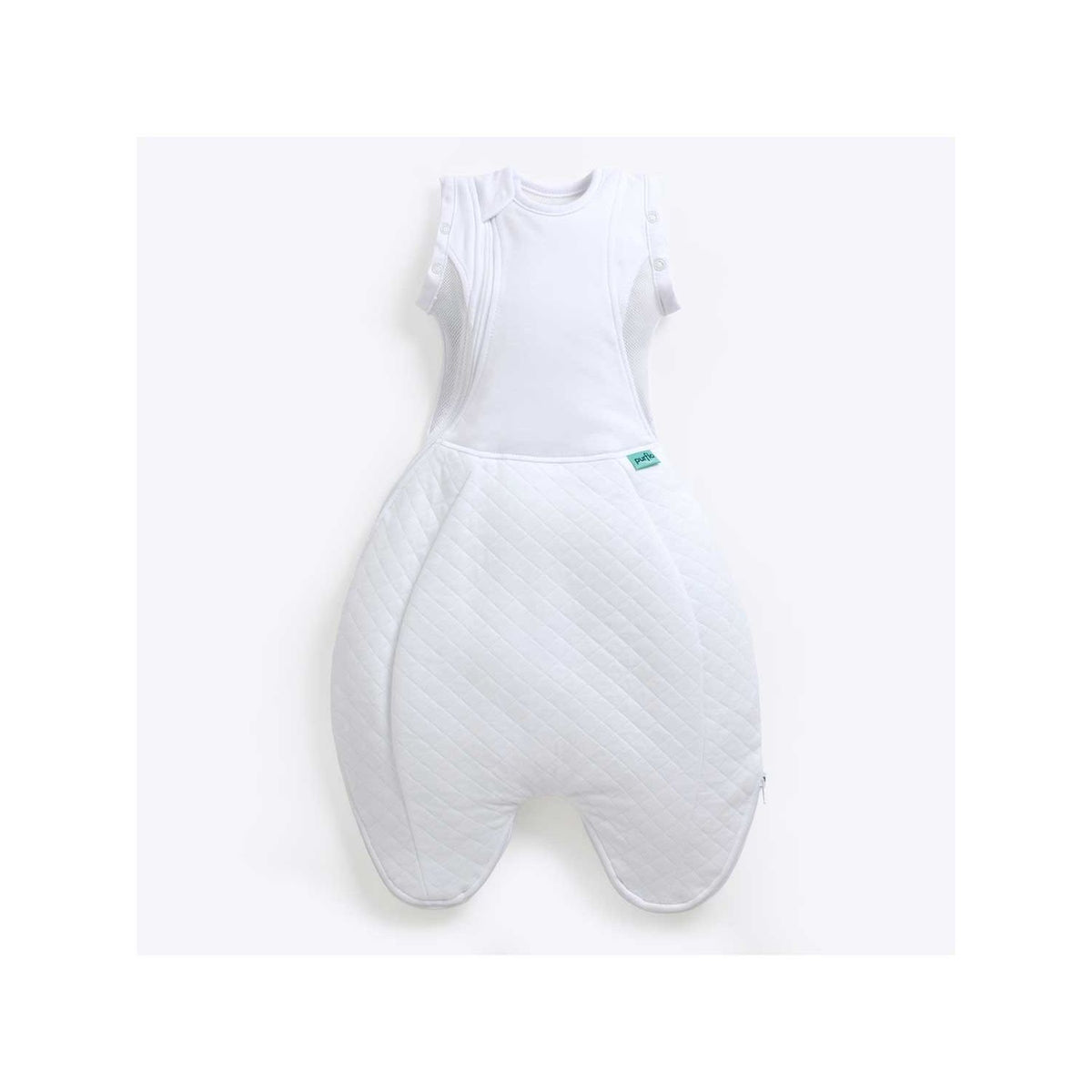 Purflo swaddle to sleep bag 2.5 Tog Soft White - British product