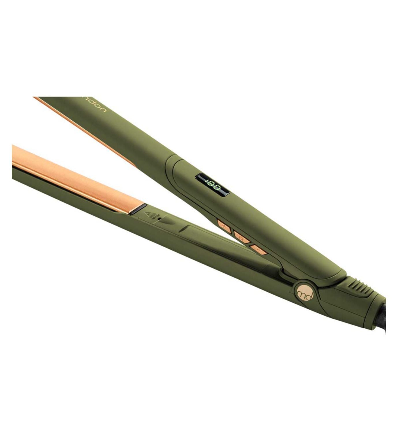mdLondon hair straightener olive green (British brand)