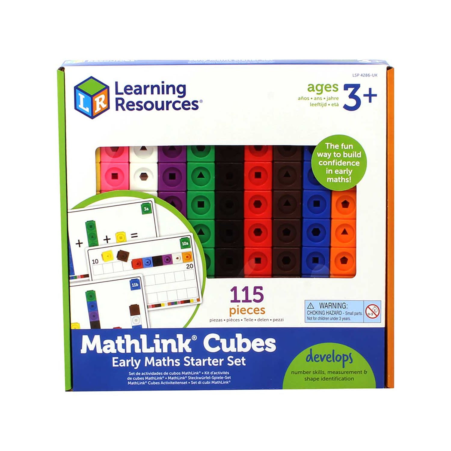 Learning Resources Mathlink Cubes activity playset with 100 colourful cubes - British product